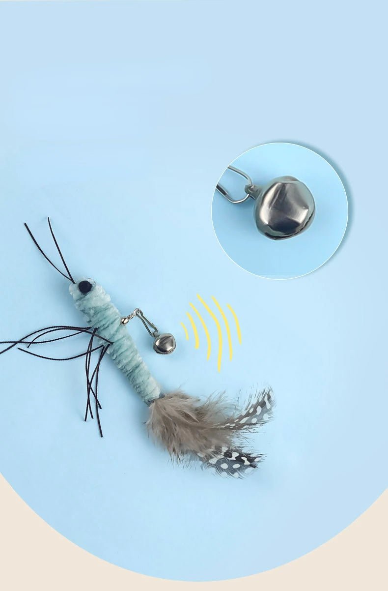 Teasing Cat Toy – Dragonfly Feather Wand with Optional Stick - Onlytenbucks.com