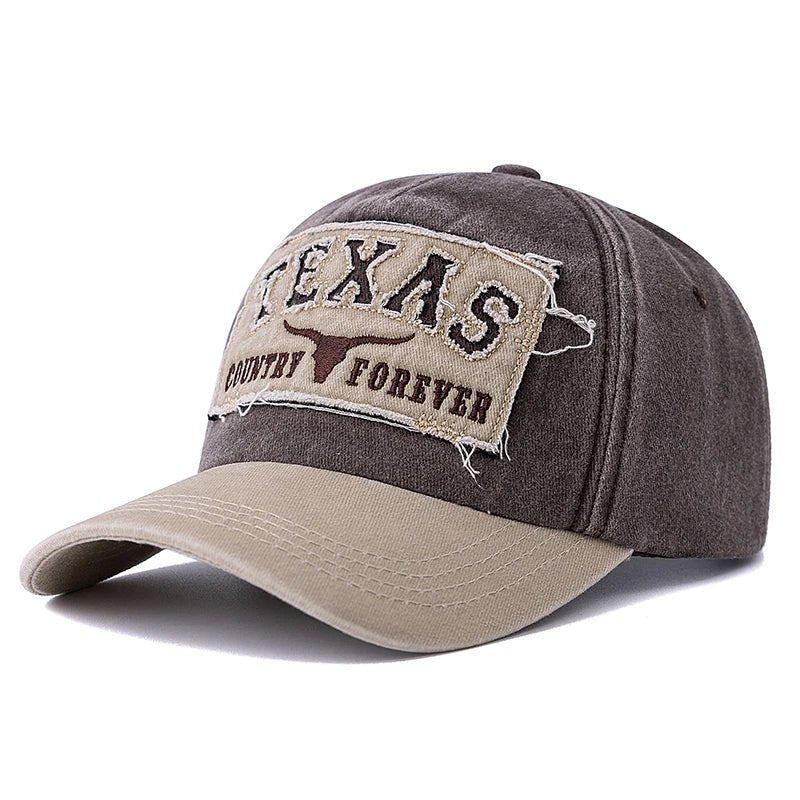 Texas Letter Embroidery Vintage Cotton Baseball Cap - Onlytenbucks.com