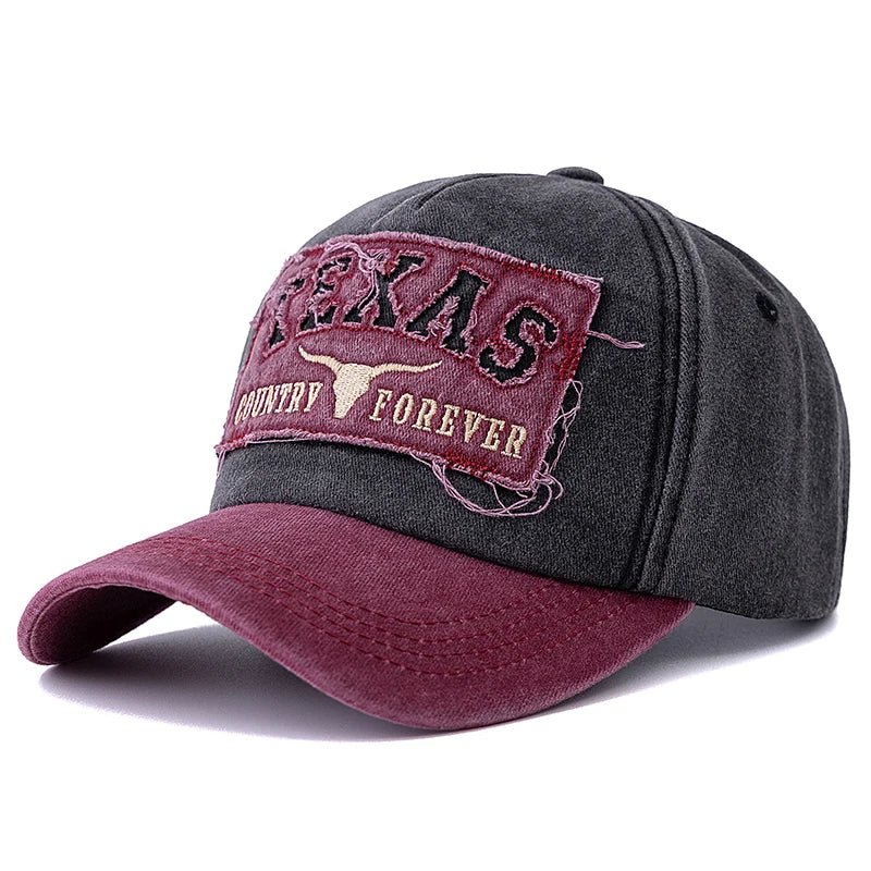 Texas Letter Embroidery Vintage Cotton Baseball Cap - Onlytenbucks.com