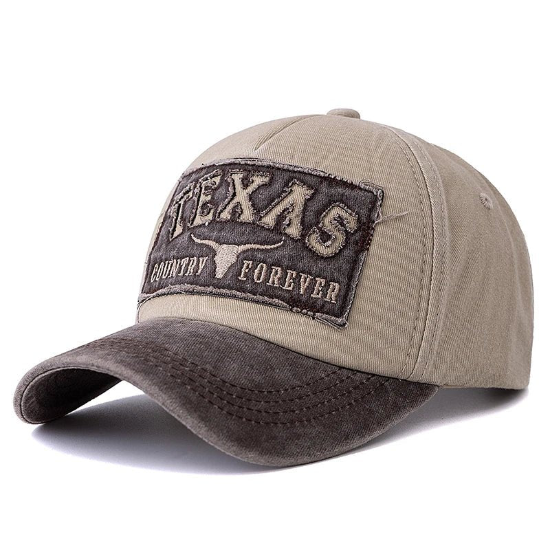 Texas Letter Embroidery Vintage Cotton Baseball Cap - Onlytenbucks.com