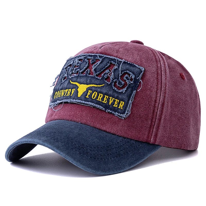 Texas Letter Embroidery Vintage Cotton Baseball Cap - Onlytenbucks.com