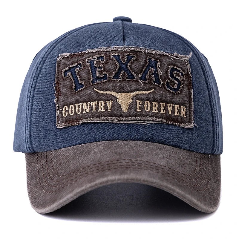 Texas Letter Embroidery Vintage Cotton Baseball Cap - Onlytenbucks.com