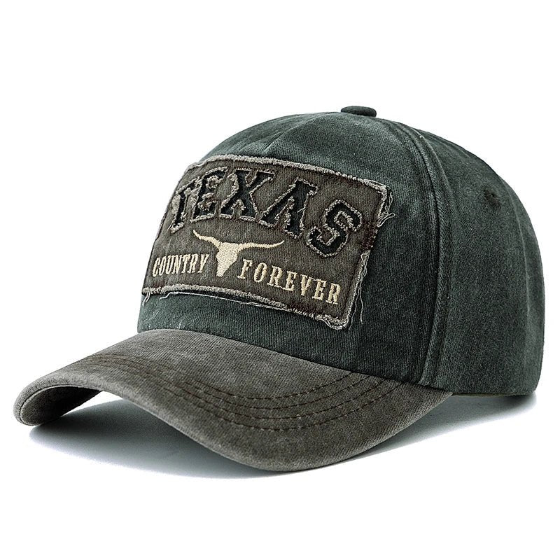 Texas Letter Embroidery Vintage Cotton Baseball Cap - Onlytenbucks.com