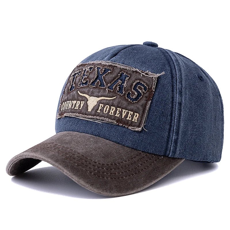 Texas Letter Embroidery Vintage Cotton Baseball Cap - Onlytenbucks.com
