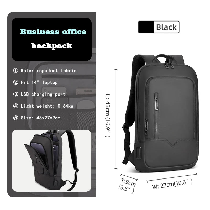 Thin Laptop Backpack – Waterproof Minimalist Design for 15.6" Laptops - Onlytenbucks.com