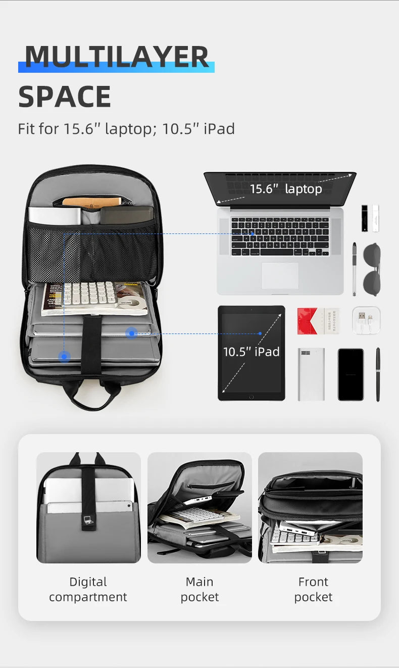 Thin Laptop Backpack – Waterproof Minimalist Design for 15.6" Laptops - Onlytenbucks.com