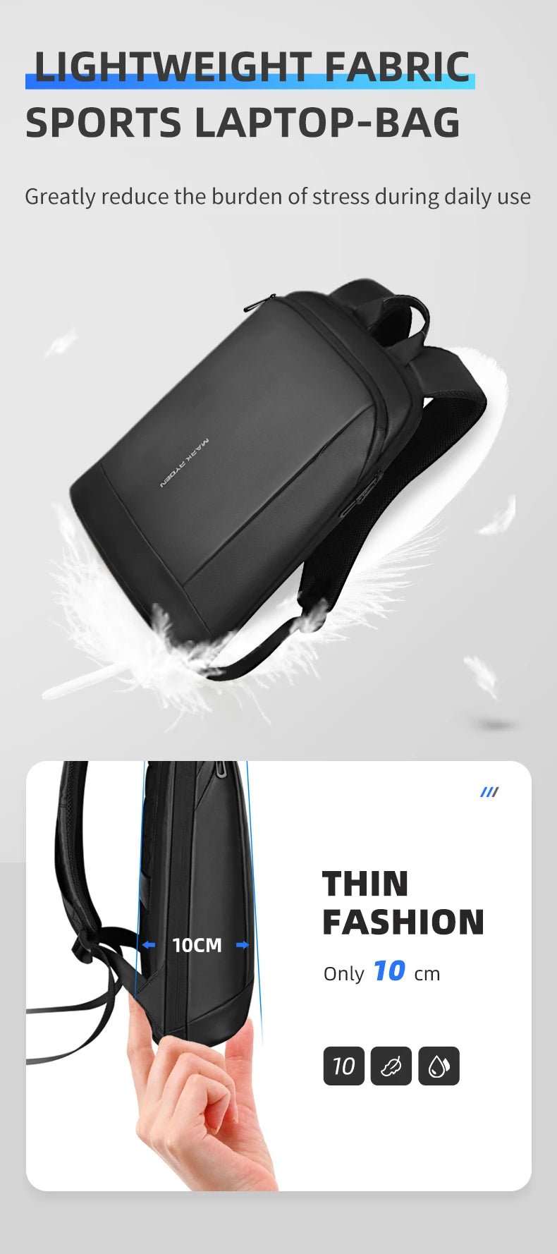 Thin Laptop Backpack – Waterproof Minimalist Design for 15.6" Laptops - Onlytenbucks.com