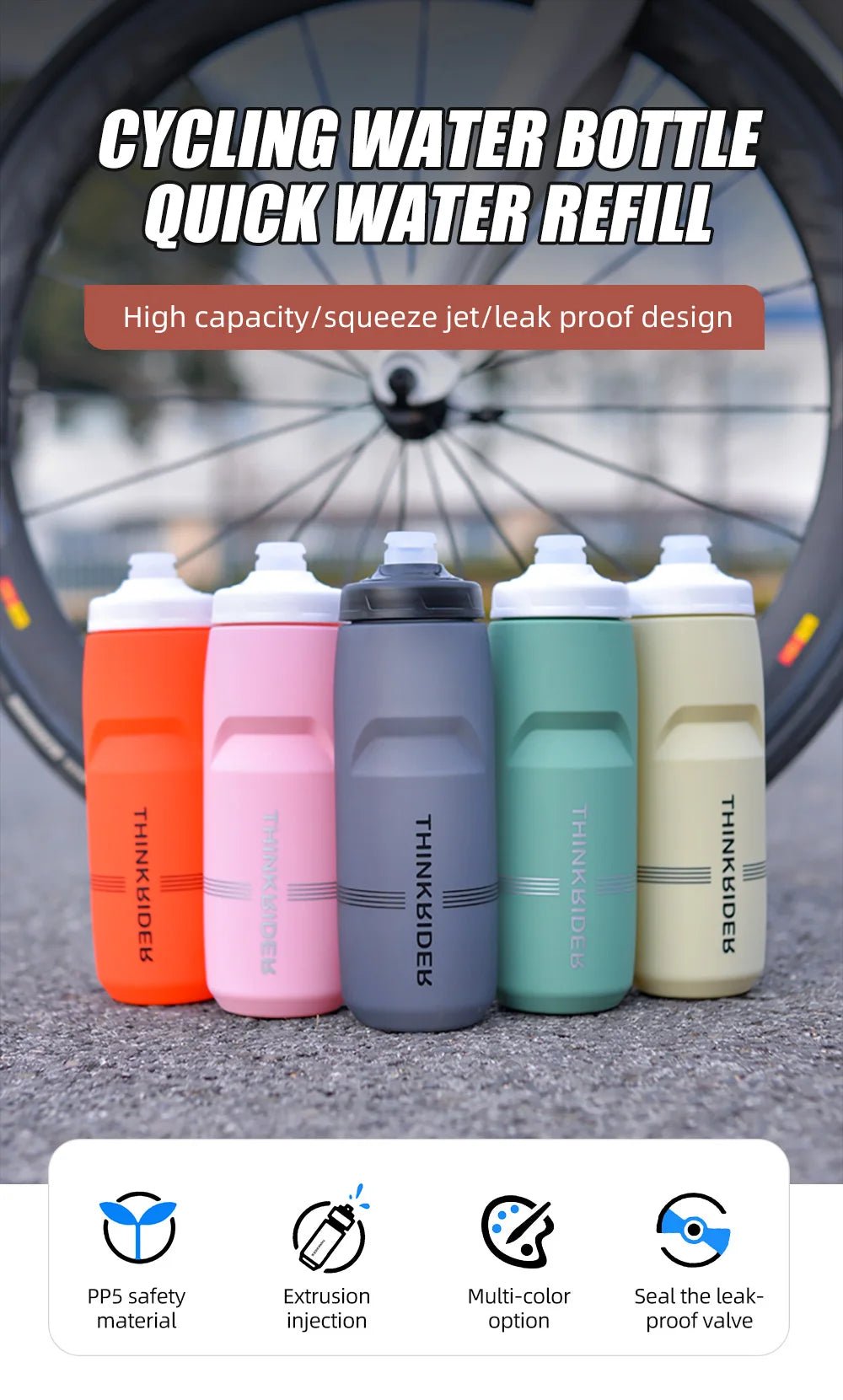 Bicycle Water Bottle – 620ml or 750ml Leak - Proof Sports Bottle - Onlytenbucks.com