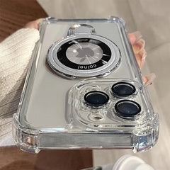 Transparent Magnetic TPU Phone Case – Plating Shockproof Cover with Stand - Onlytenbucks.com