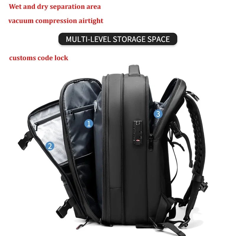 Travel Men’s 17 - inch Laptop Vacuum Compression Premium Backpack - Onlytenbucks.com
