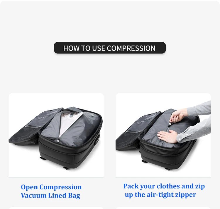 Travel Men’s 17 - inch Laptop Vacuum Compression Premium Backpack - Onlytenbucks.com