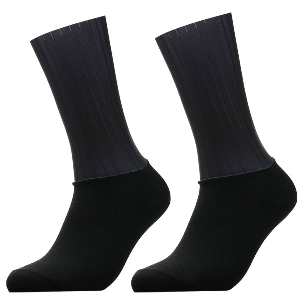 Unisex Anti - Slip Aero Cycling Socks – Silicone - Striped Knee - High Sports Socks - Onlytenbucks.com