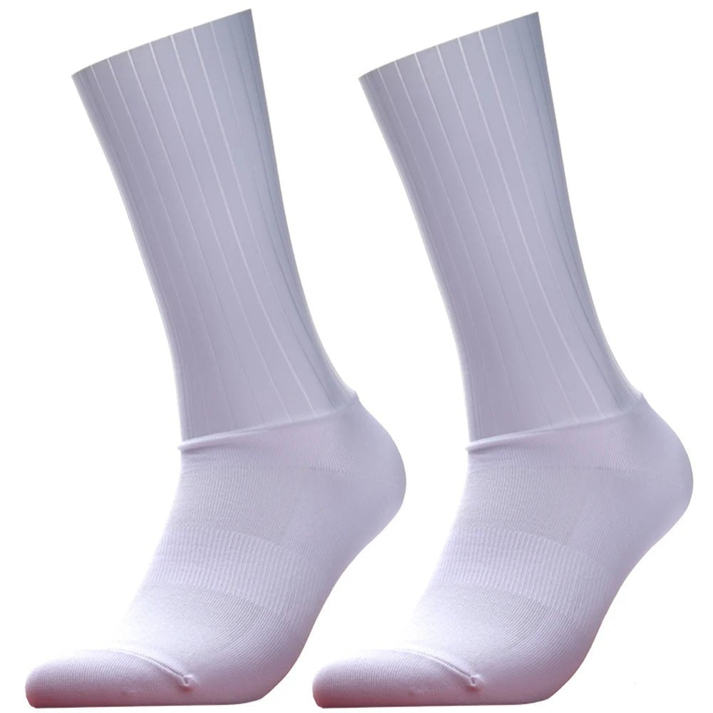 Unisex Anti - Slip Aero Cycling Socks – Silicone - Striped Knee - High Sports Socks - Onlytenbucks.com