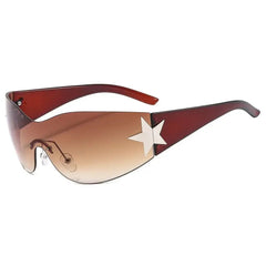 Unisex Punk Sunglasses – Wrap Around UV400 Fashion Eyewear with Star Decoration - Onlytenbucks.com