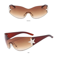 Unisex Punk Sunglasses – Wrap Around UV400 Fashion Eyewear with Star Decoration - Onlytenbucks.com