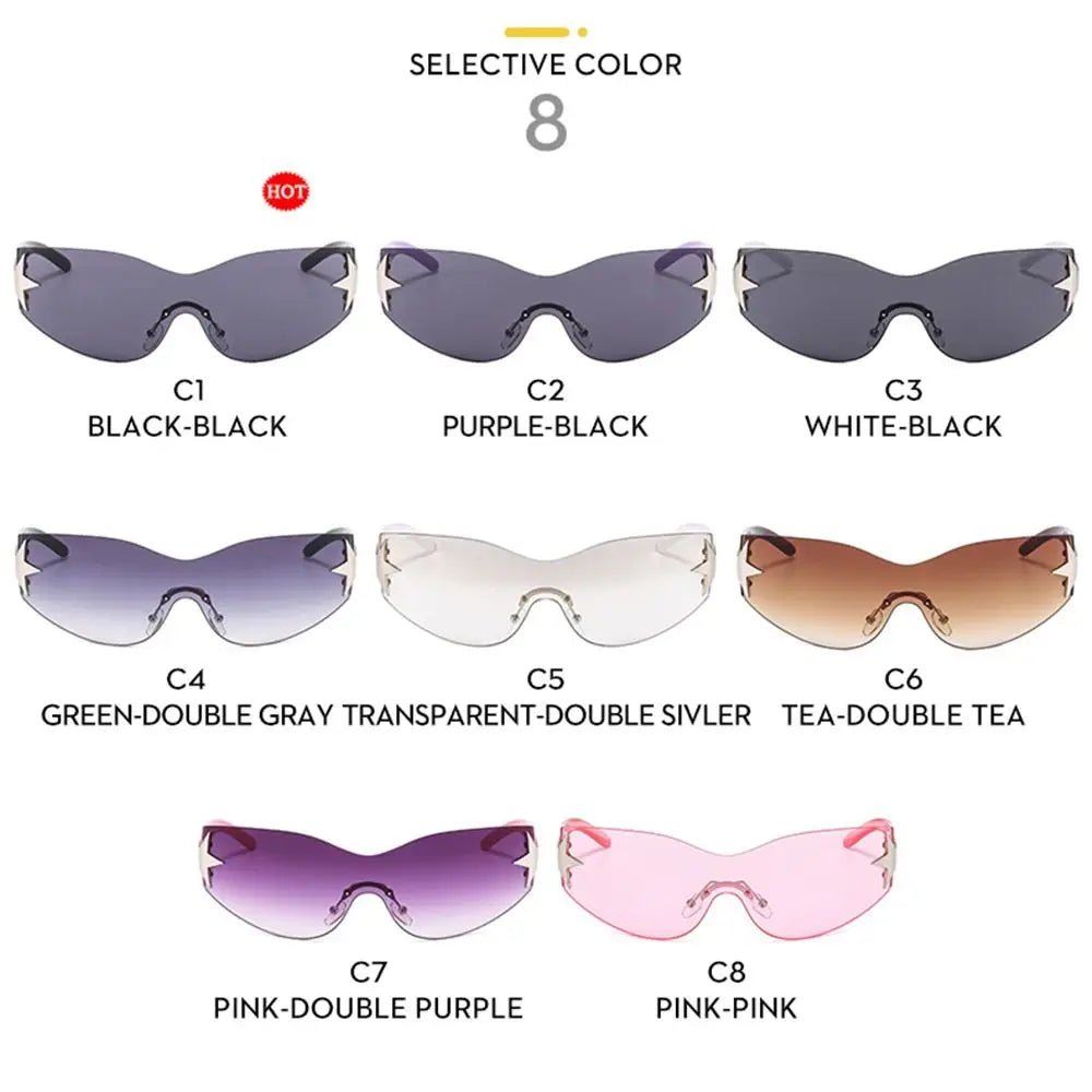 Unisex Punk Sunglasses – Wrap Around UV400 Fashion Eyewear with Star Decoration - Onlytenbucks.com