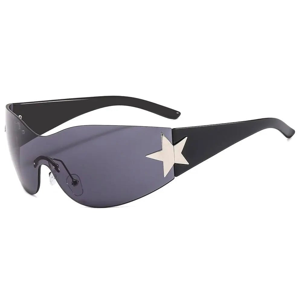 Unisex Punk Sunglasses – Wrap Around UV400 Fashion Eyewear with Star Decoration - Onlytenbucks.com