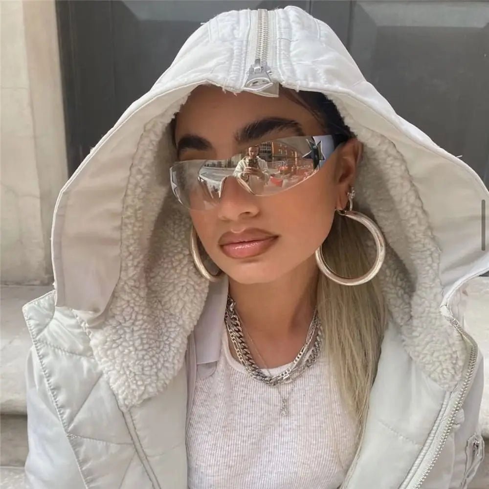 Unisex Punk Sunglasses – Wrap Around UV400 Fashion Eyewear with Star Decoration - Onlytenbucks.com