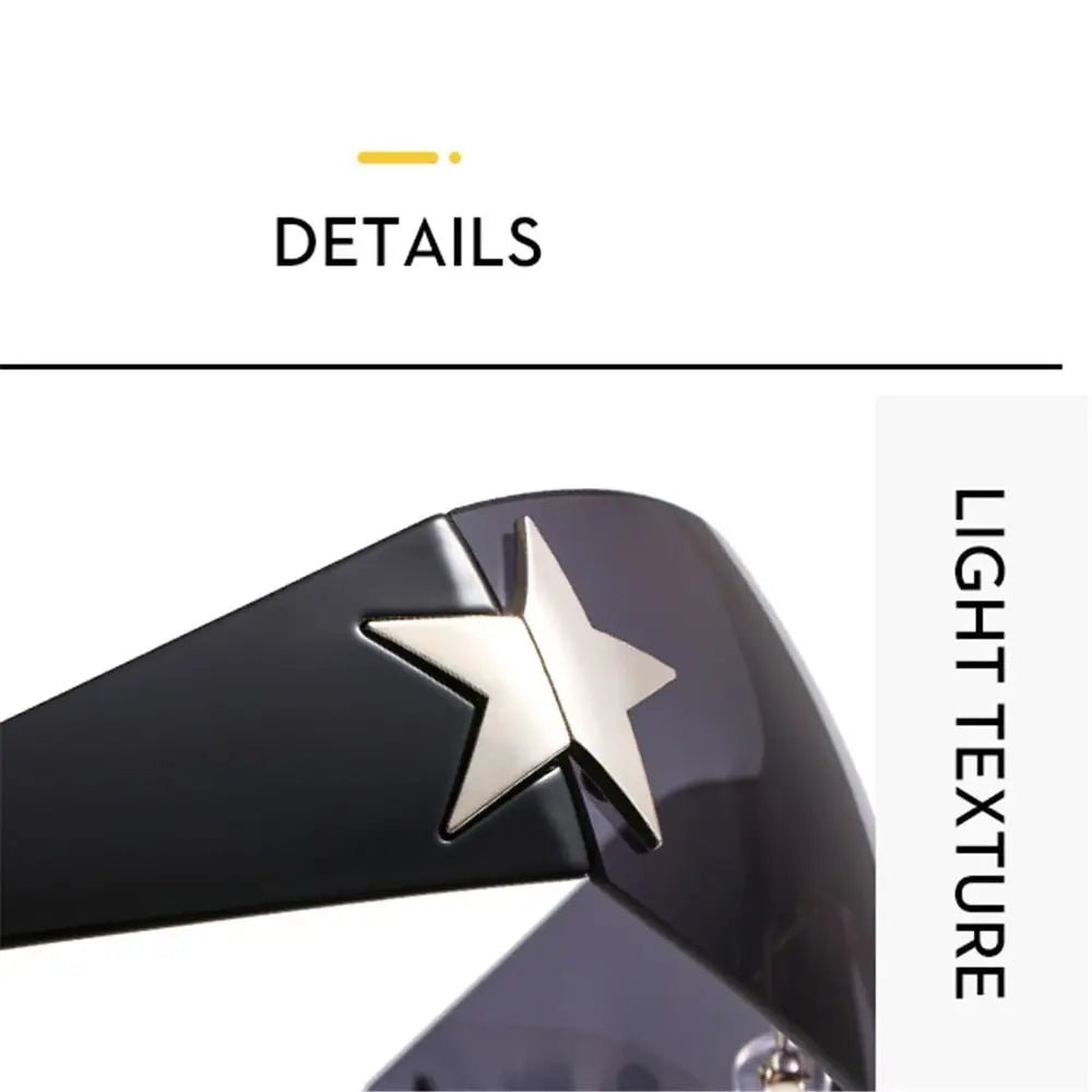 Unisex Punk Sunglasses – Wrap Around UV400 Fashion Eyewear with Star Decoration - Onlytenbucks.com