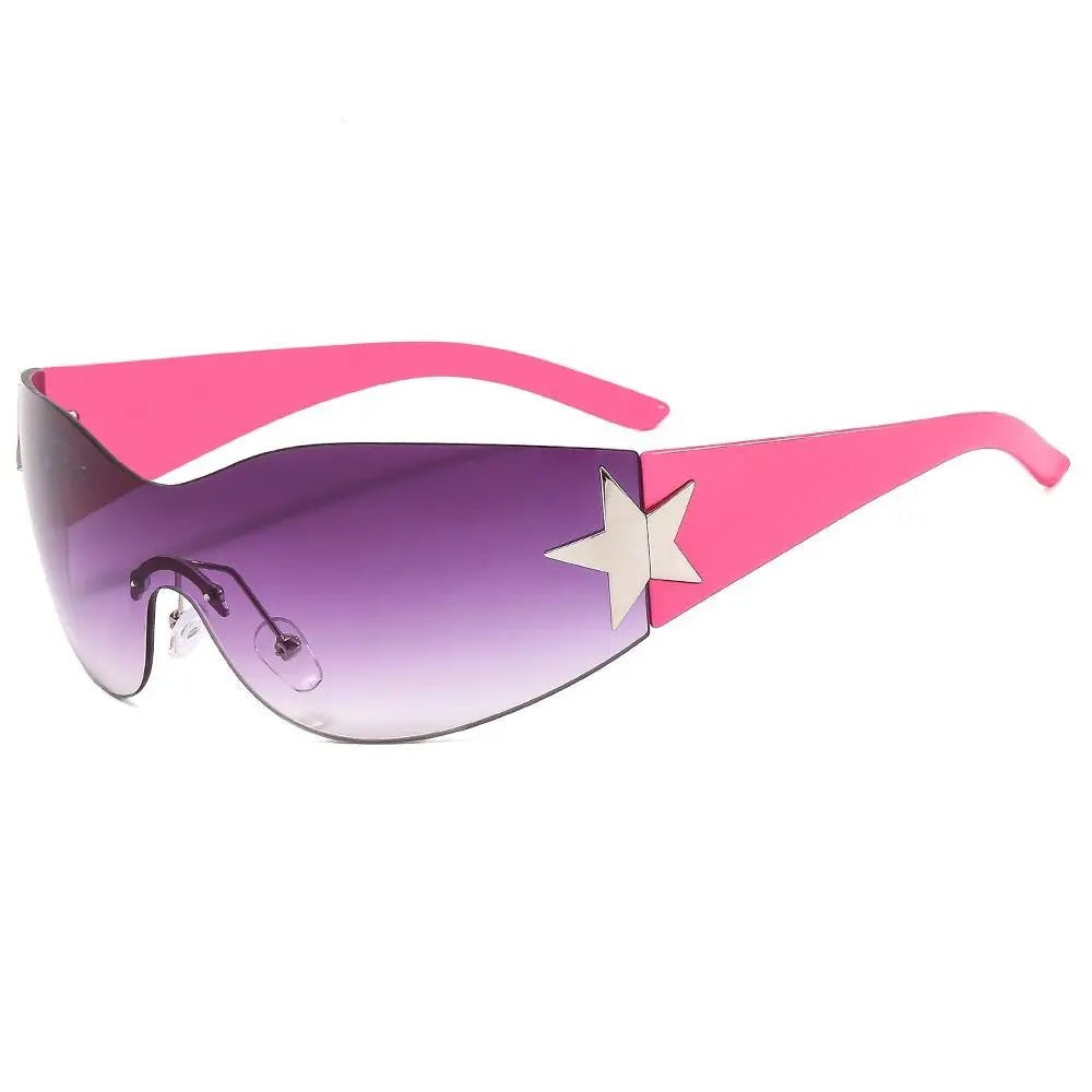 Unisex Punk Sunglasses – Wrap Around UV400 Fashion Eyewear with Star Decoration - Onlytenbucks.com