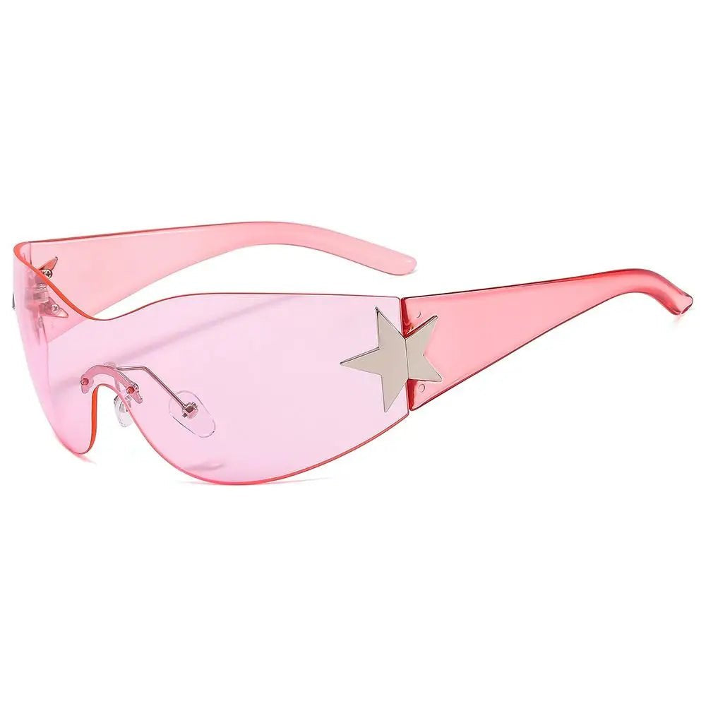 Unisex Punk Sunglasses – Wrap Around UV400 Fashion Eyewear with Star Decoration - Onlytenbucks.com