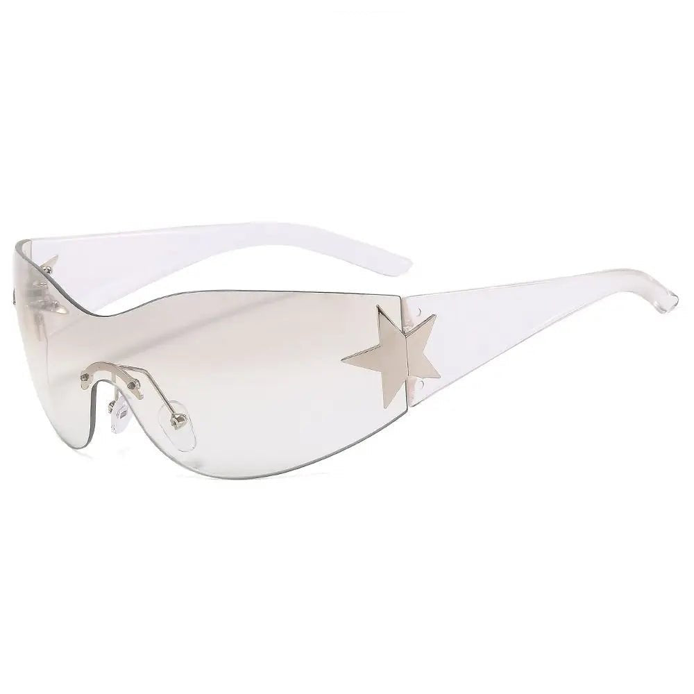Unisex Punk Sunglasses – Wrap Around UV400 Fashion Eyewear with Star Decoration - Onlytenbucks.com