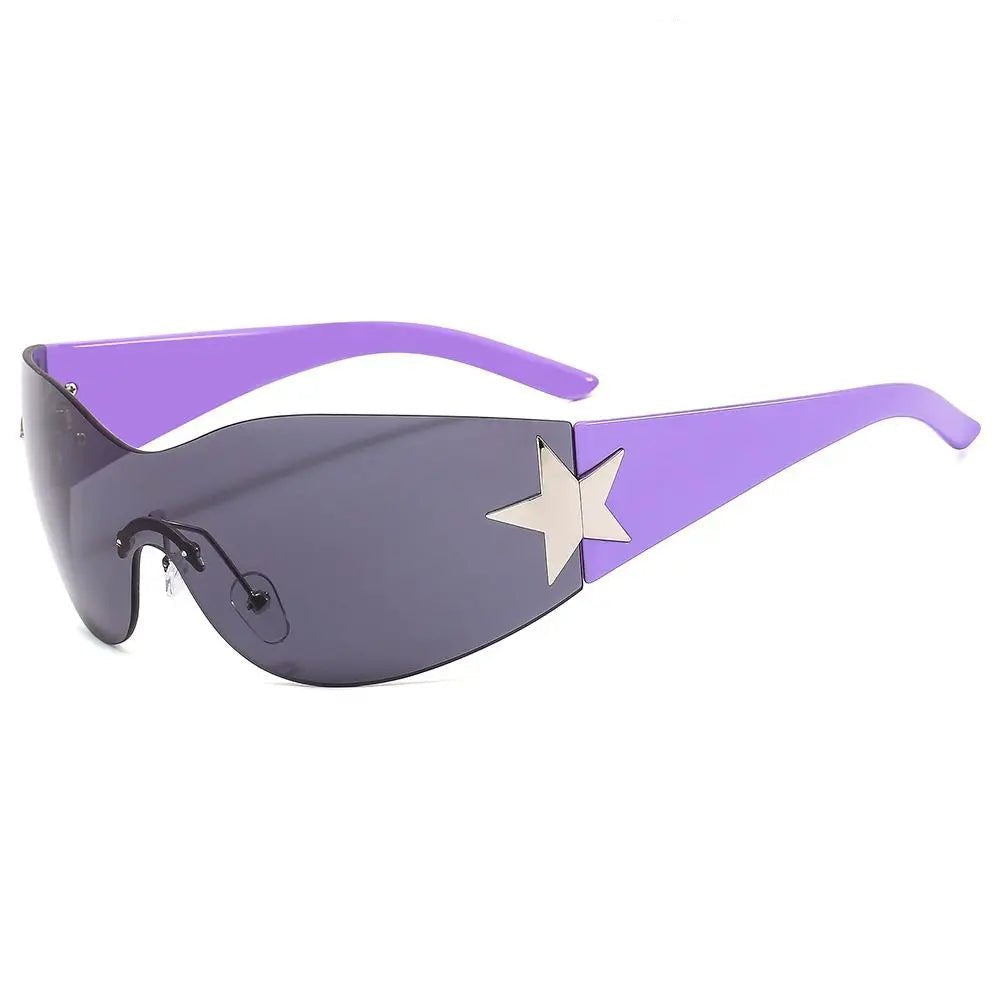 Unisex Punk Sunglasses – Wrap Around UV400 Fashion Eyewear with Star Decoration - Onlytenbucks.com