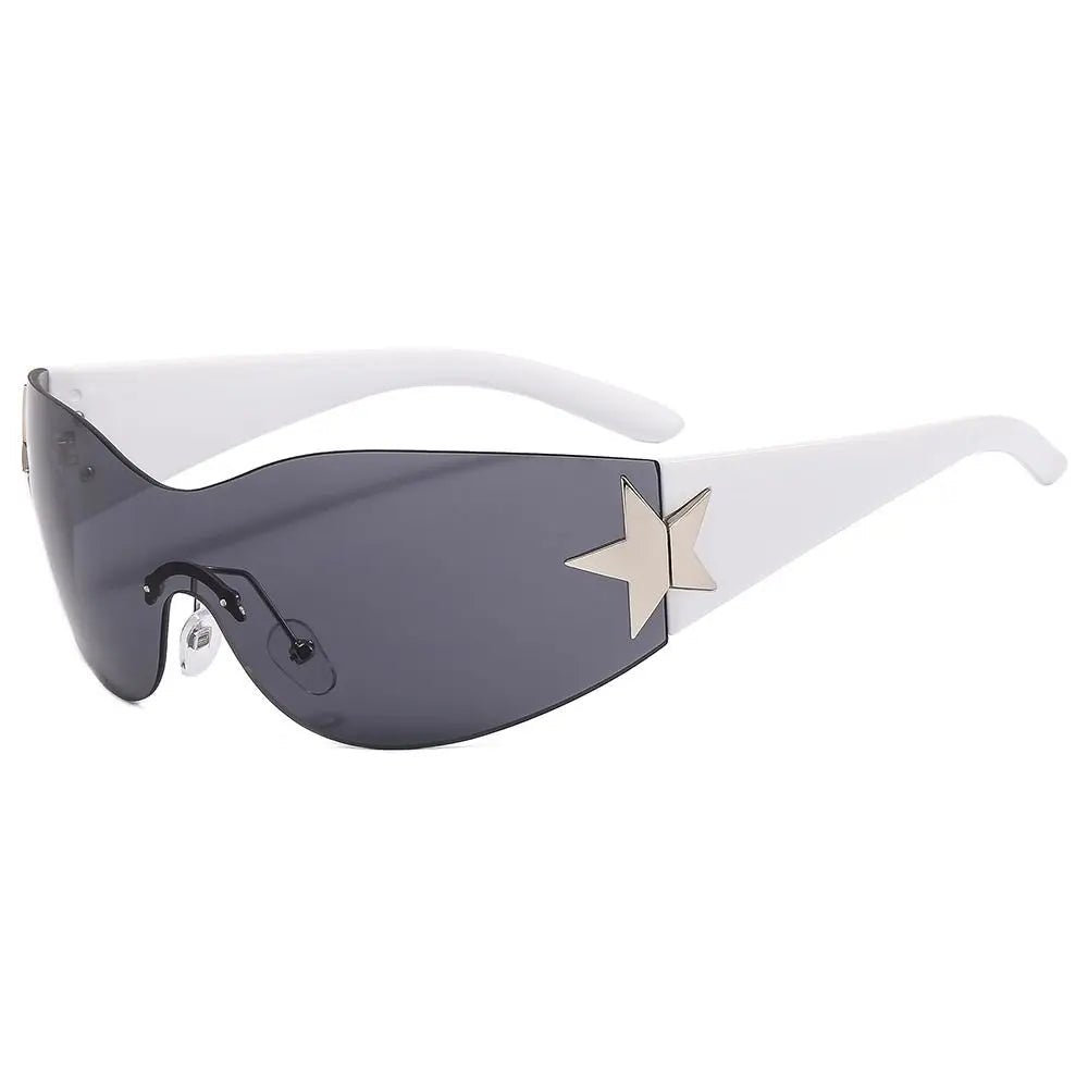 Unisex Punk Sunglasses – Wrap Around UV400 Fashion Eyewear with Star Decoration - Onlytenbucks.com