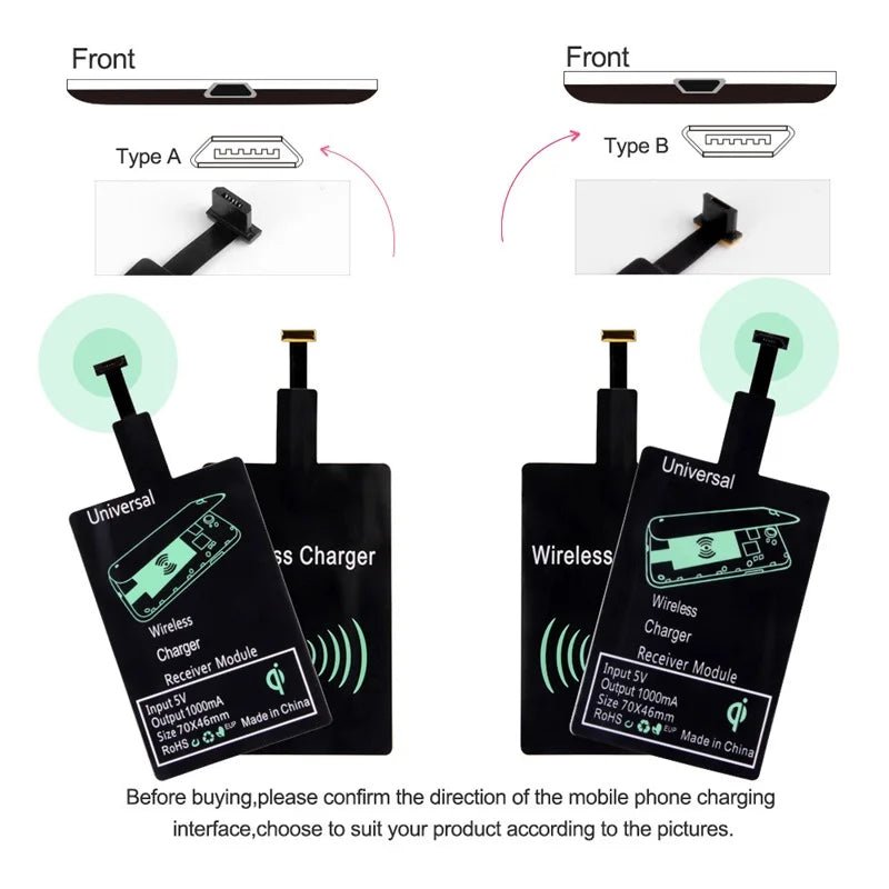 Universal Wireless Charging Receiver with Type-C Connector – Fast & Easy Charging - Onlytenbucks.com