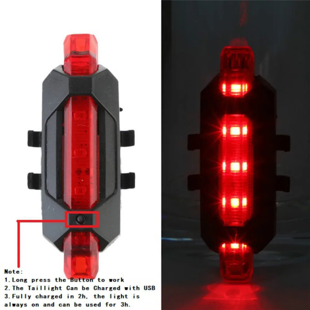 USB Rechargeable Bicycle LED Light Set – Front and Rear Lights for Riding Safety - Onlytenbucks.com