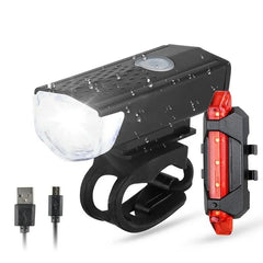USB Rechargeable Bicycle LED Light Set – Front and Rear Lights for Riding Safety - Onlytenbucks.com
