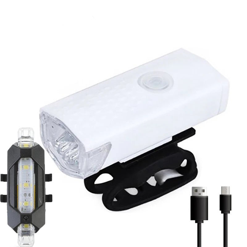 USB Rechargeable Bicycle LED Light Set – Front and Rear Lights for Riding Safety - Onlytenbucks.com