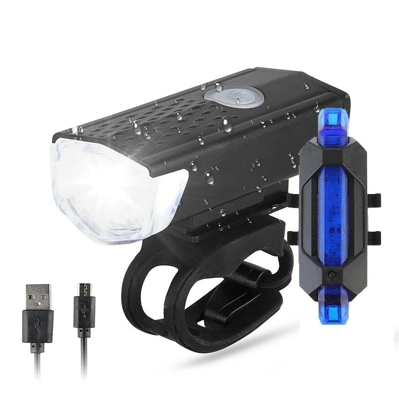 USB Rechargeable Bicycle LED Light Set – Front and Rear Lights for Riding Safety - Onlytenbucks.com