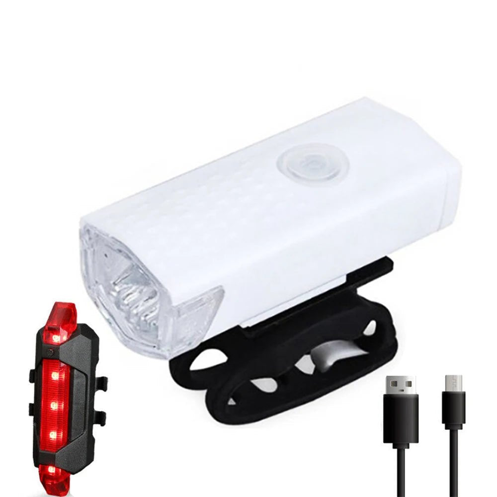 USB Rechargeable Bicycle LED Light Set – Front and Rear Lights for Riding Safety - Onlytenbucks.com