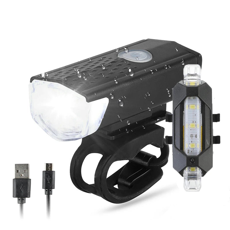 USB Rechargeable Bicycle LED Light Set – Front and Rear Lights for Riding Safety - Onlytenbucks.com