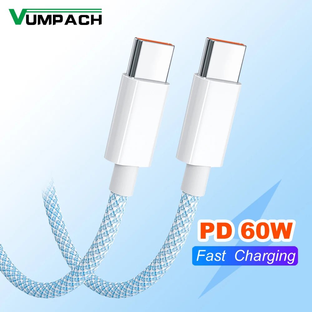 USB Type - C to Type - C Cable – 60W 6A Fast Charging and Data Transfer Cord - Onlytenbucks.com