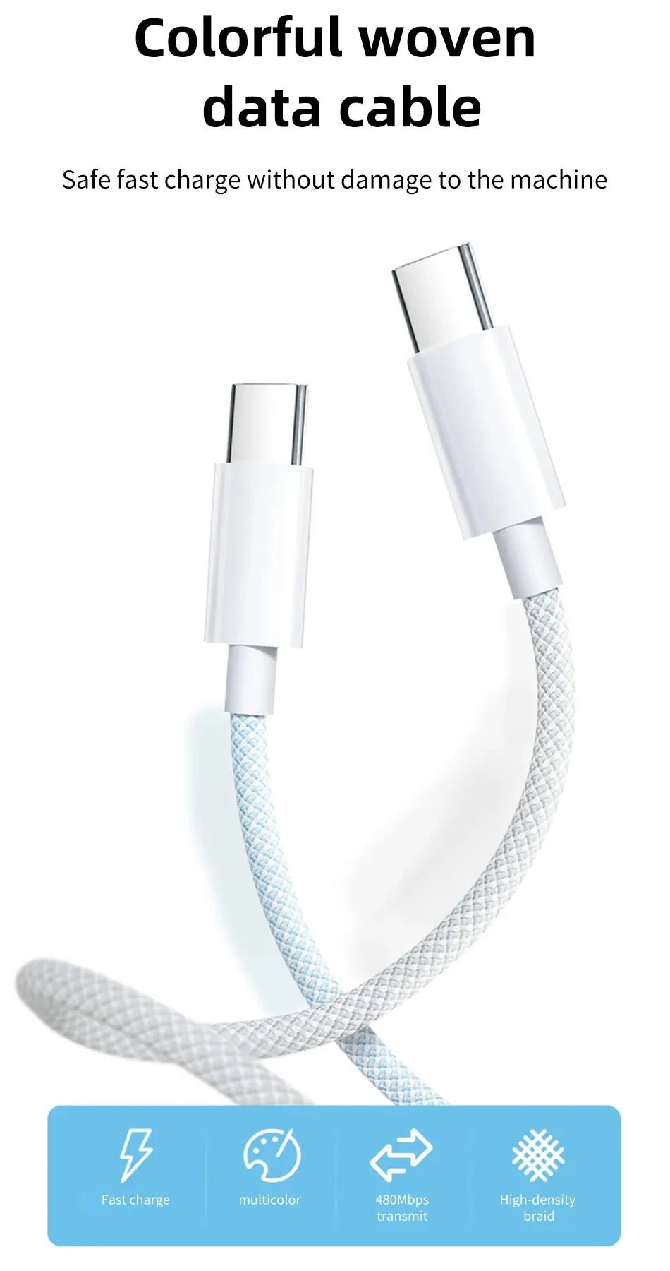 USB Type - C to Type - C Cable – 60W 6A Fast Charging and Data Transfer Cord - Onlytenbucks.com