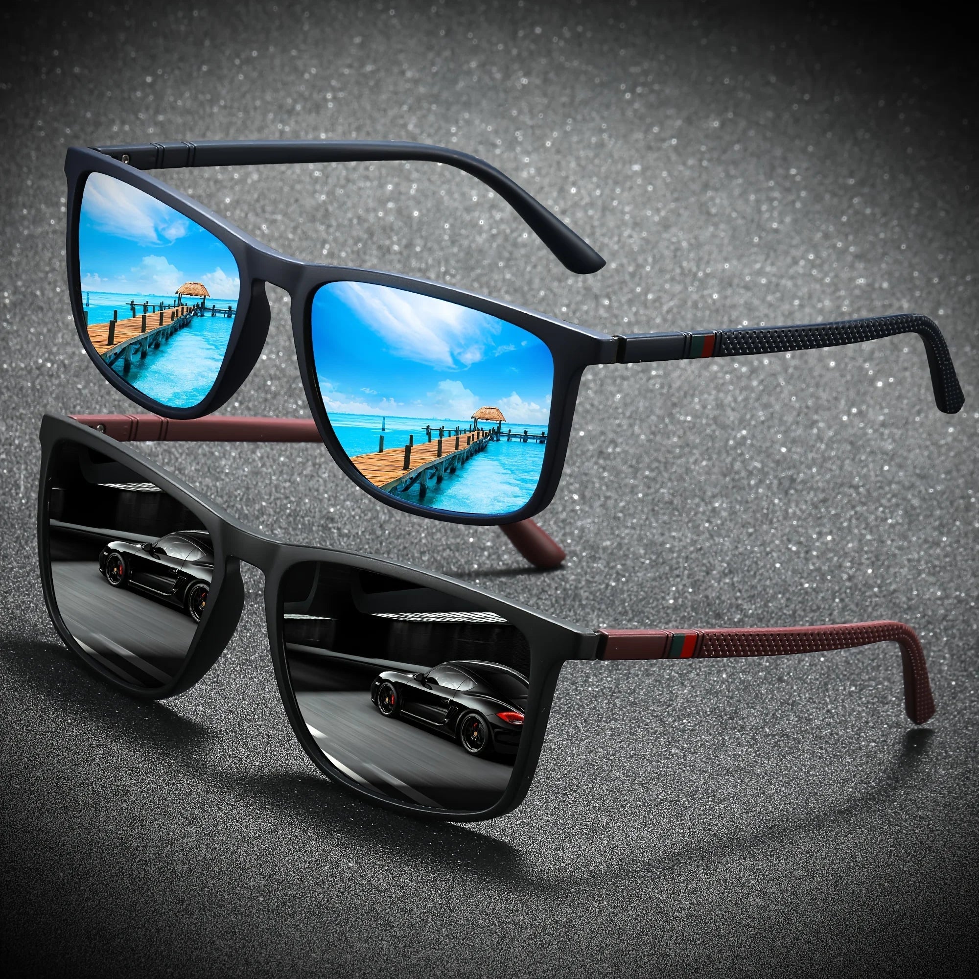 Square Polarized Sunglasses – UV400 Anti - Glare Mirror Shades - Onlytenbucks.com