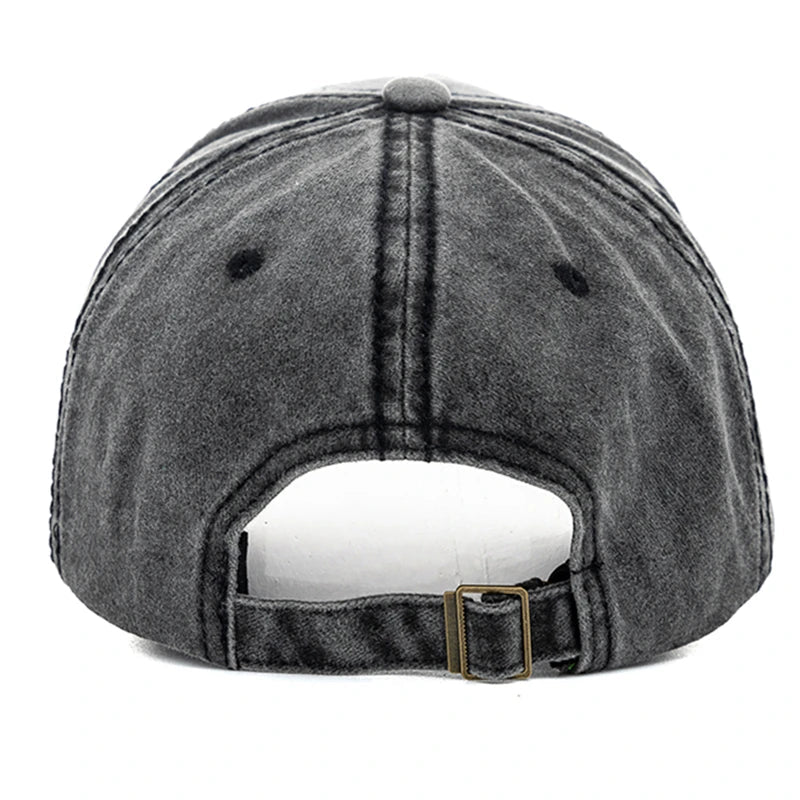 Vintage Letter Embroidery Washed Cotton Baseball Cap - Onlytenbucks.com