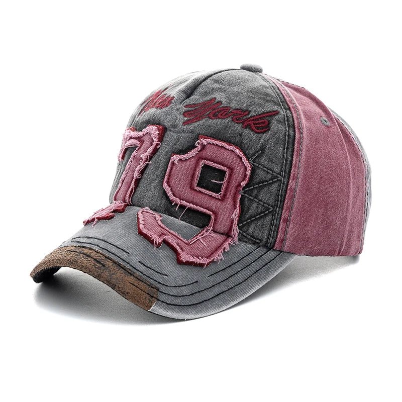 Vintage Letter Embroidery Washed Cotton Baseball Cap - Onlytenbucks.com