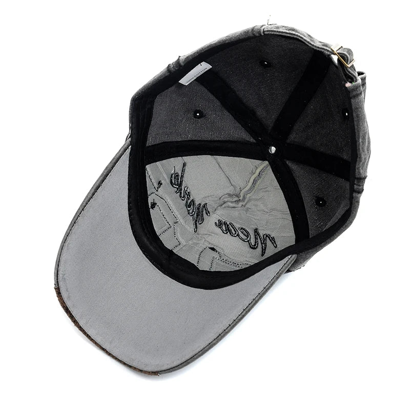 Vintage Letter Embroidery Washed Cotton Baseball Cap - Onlytenbucks.com