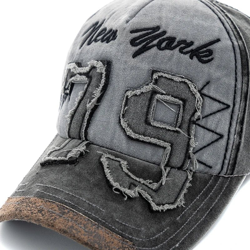 Vintage Letter Embroidery Washed Cotton Baseball Cap - Onlytenbucks.com