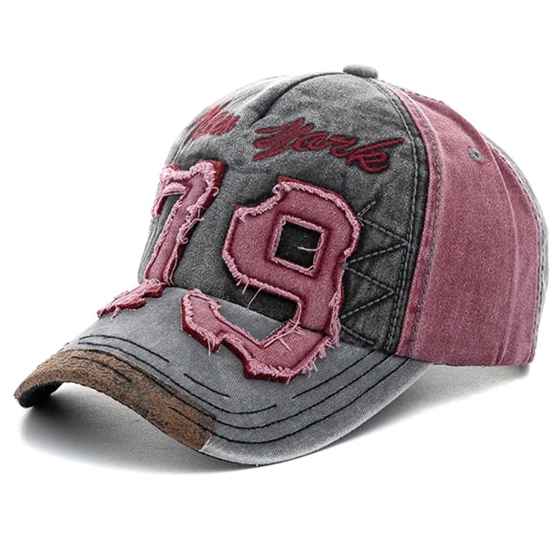 Vintage Letter Embroidery Washed Cotton Baseball Cap - Onlytenbucks.com