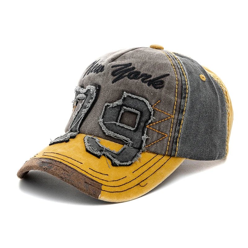 Vintage Letter Embroidery Washed Cotton Baseball Cap - Onlytenbucks.com