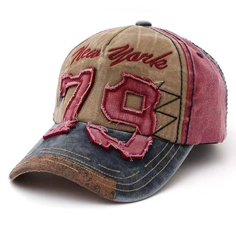 Vintage Letter Embroidery Washed Cotton Baseball Cap - Onlytenbucks.com