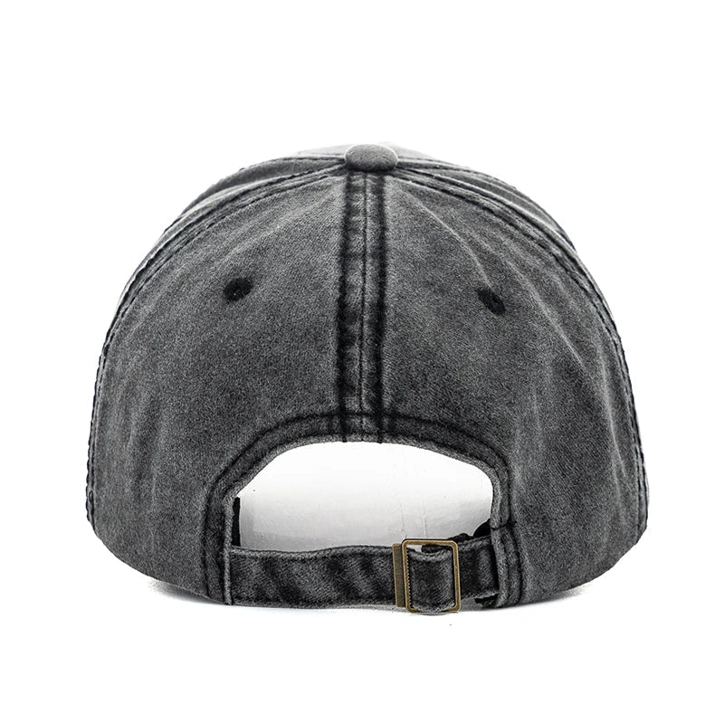 Vintage Letter Embroidery Washed Cotton Baseball Cap - Onlytenbucks.com