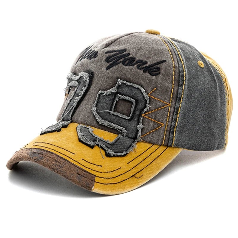 Vintage Letter Embroidery Washed Cotton Baseball Cap - Onlytenbucks.com