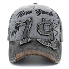 Vintage Letter Embroidery Washed Cotton Baseball Cap - Onlytenbucks.com
