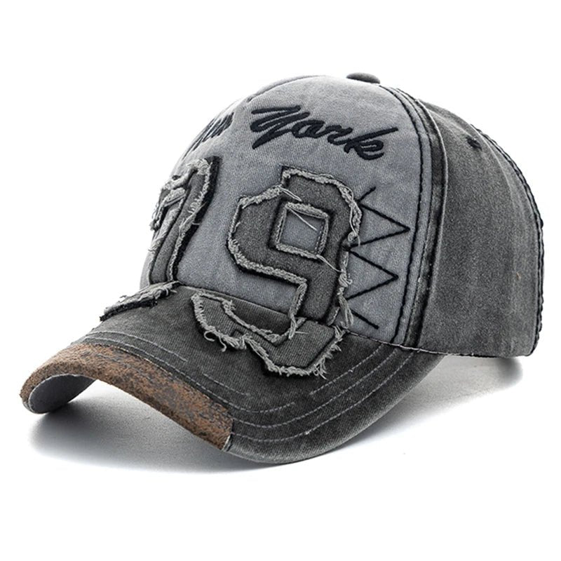 Vintage Letter Embroidery Washed Cotton Baseball Cap - Onlytenbucks.com