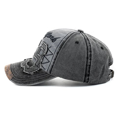 Vintage Letter Embroidery Washed Cotton Baseball Cap - Onlytenbucks.com
